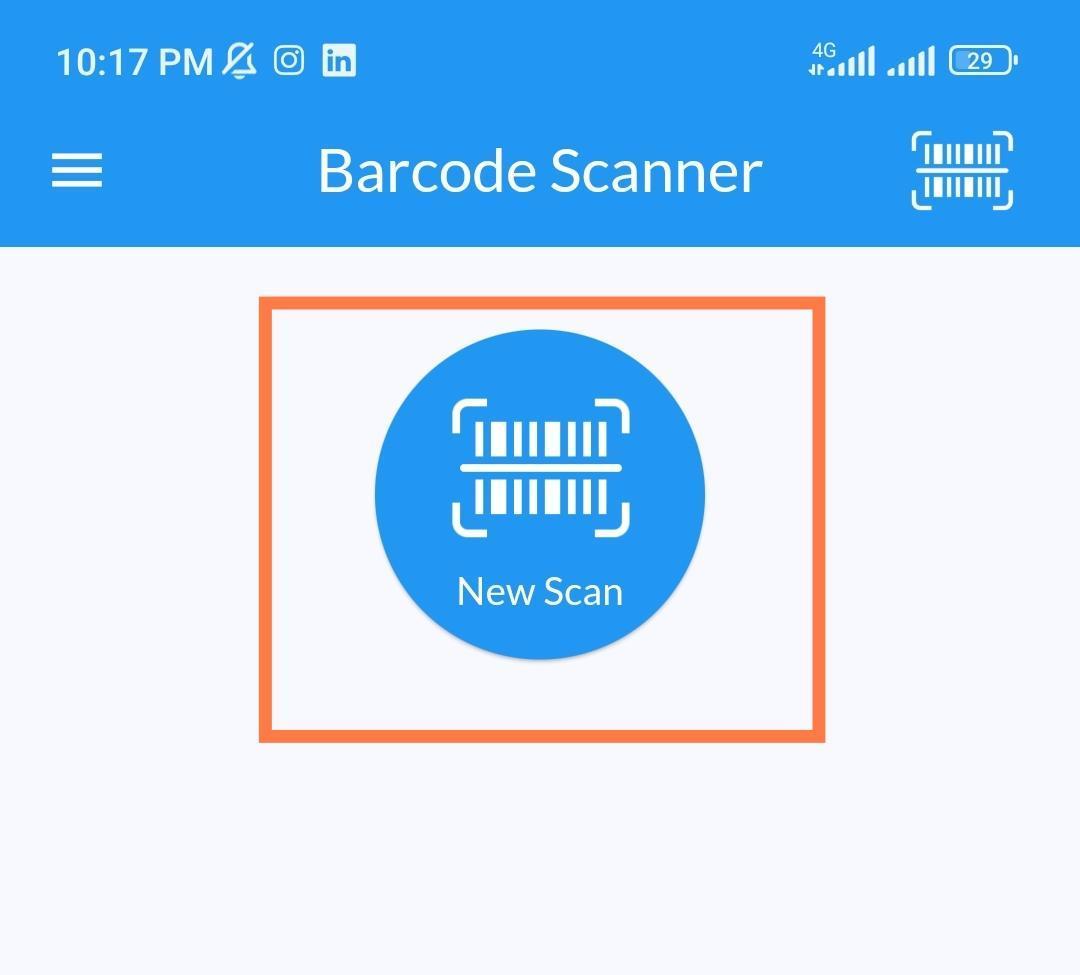 scan a barcode in the app