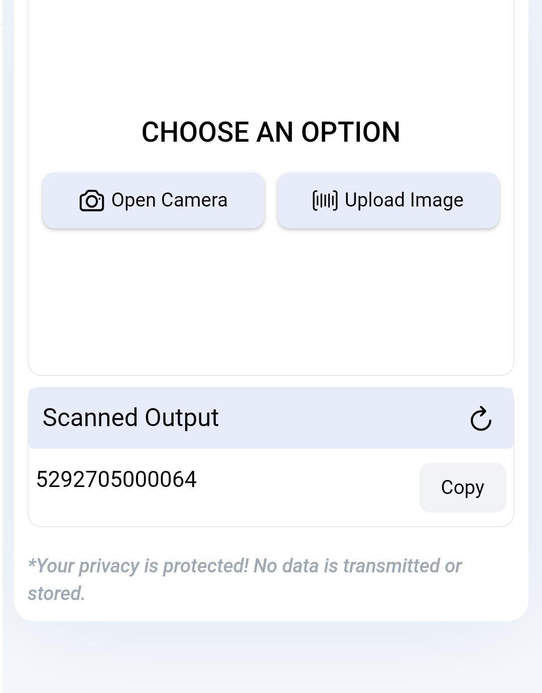 process the barcode scanning